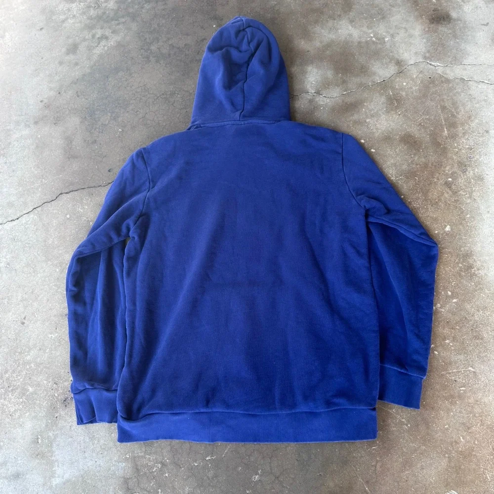 Adidas Trefoil Hoodie Mens Large Navy Blue Excellent Pullover Logo Sweatshirt